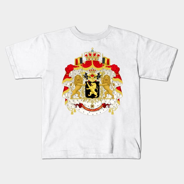 Middle coat of arms of Belgium Kids T-Shirt by Flags of the World